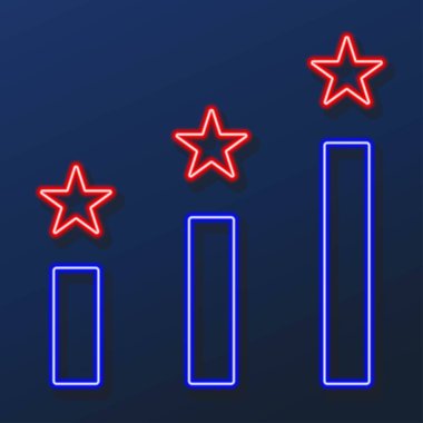 Sonuç neon ışığı, modern parlayan pankart tasarımı.