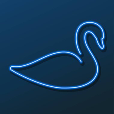 Kuğu neon işareti, modern parlayan pankart tasarımı.