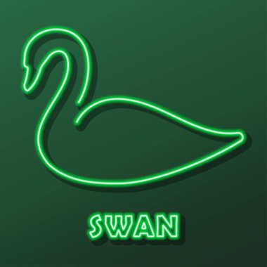 Kuğu neon işareti, modern parlayan pankart tasarımı.