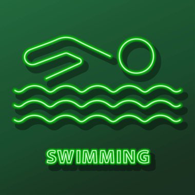 yüzen neon ışığı, modern parlayan pankart tasarımı.