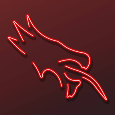 ejderha neon ışığı, modern parlayan pankart tasarımı.