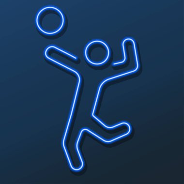 Voleybol neon ışığı, modern parlayan pankart tasarımı.