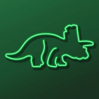 triceratops neon işareti, modern parlayan pankart tasarımı.