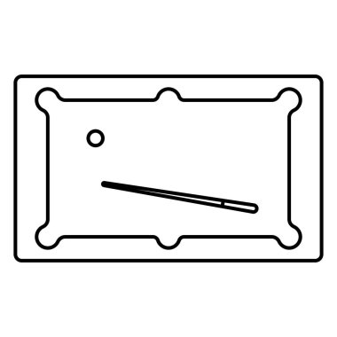 Beyaz arkaplanda izole edilmiş bilardo simgesi, vektör illüstrasyonu.