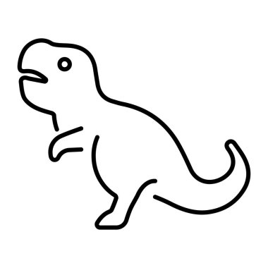 Beyaz arkaplanda dino simgesi izole edildi, Vektör illüstrasyonu.