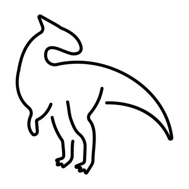 Beyaz arkaplanda dino simgesi izole edildi, Vektör illüstrasyonu.