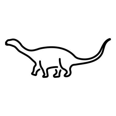 diplodocus simgesi beyaz arkaplanda izole edildi, vektör illüstrasyonu.