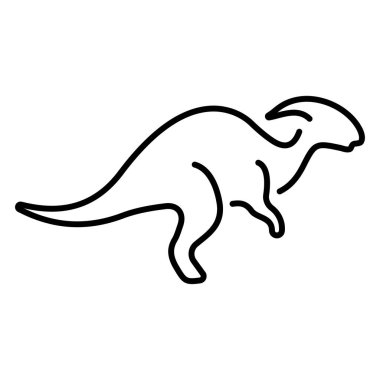 Beyaz arkaplanda izole edilmiş parasaurolophus simgesi, vektör illüstrasyonu.
