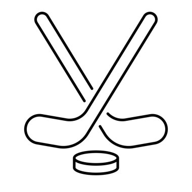 Beyaz arkaplanda izole hokey simgesi, vektör illüstrasyonu.