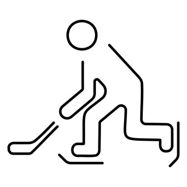 Beyaz arkaplanda izole hokey simgesi, vektör illüstrasyonu.