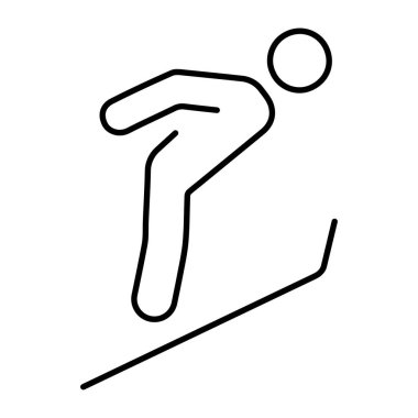 Kayak simgesi beyaz arkaplanda izole edildi, vektör illüstrasyonu.