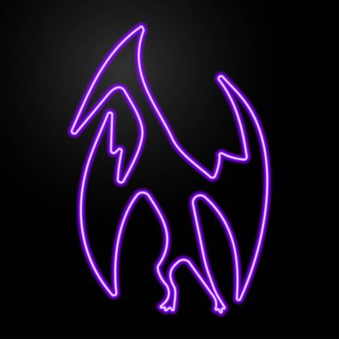 pterodactyl neon işareti, modern parlayan pankart tasarımı.