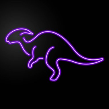 parasaurolophus neon işareti, modern parlayan bayrak tasarımı.