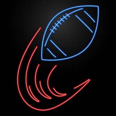 Futbol neon ışığı, modern parlayan pankart tasarımı.