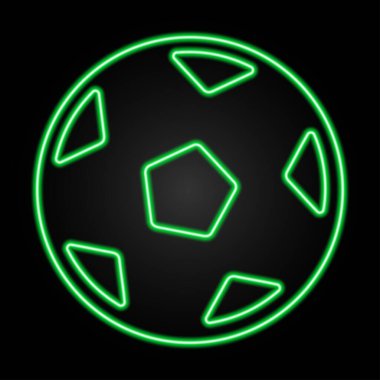 Futbol neon ışığı, modern parlayan pankart tasarımı.