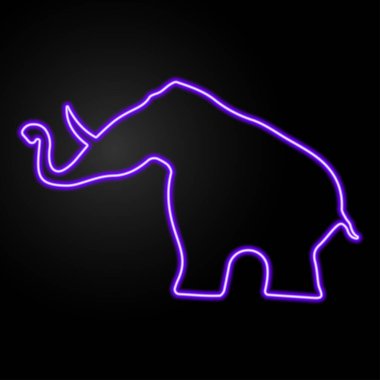 Mamut neon işareti, modern parlayan pankart tasarımı.