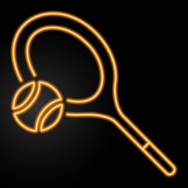 Tenis neon ışığı, modern parlayan pankart tasarımı.