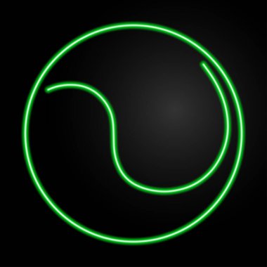 Tenis neon ışığı, modern parlayan pankart tasarımı.