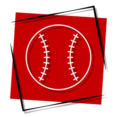 Çerçevedeki kırmızı beyzbol flaması. Vektör illüstrasyonu.