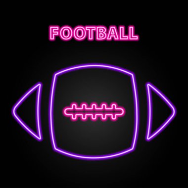 Futbol neon ışığı, modern parlayan pankart tasarımı.
