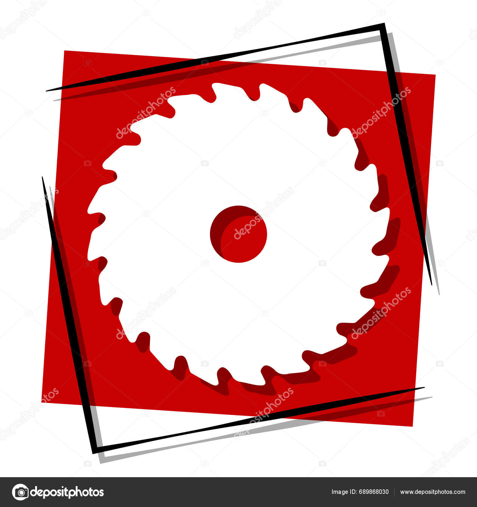 Saw Red Banner Frame Vector Illustration Stock Vector by ©OlehChap