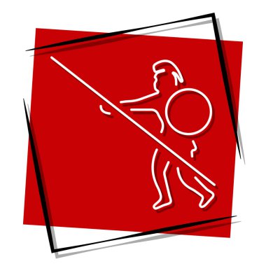 Savaşçı kırmızı bayrak çerçevede. Vektör illüstrasyonu.