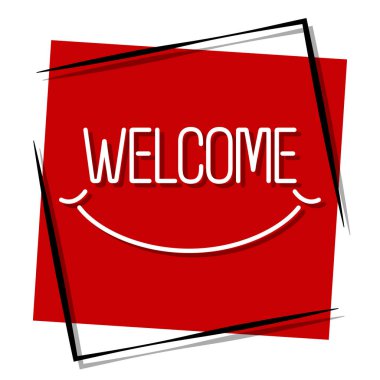 Çerçevede kırmızı pankart var. Vektör illüstrasyonu.