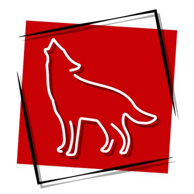 Kurt kırmızısı pankart çerçevede. Vektör illüstrasyonu.