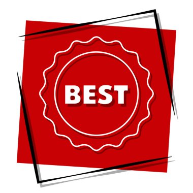 Çerçevedeki en iyi kırmızı pankart. Vektör illüstrasyonu.