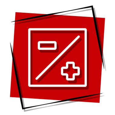 Parlaklık kontrastı kırmızı pankart çerçevede. Vektör illüstrası