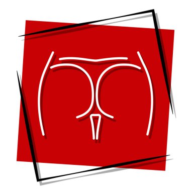 Butt red banner in frame. Vector illustration.