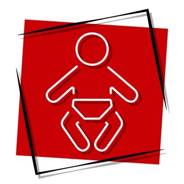 Çocuk kırmızı pankartı çerçevede. Vektör illüstrasyonu.