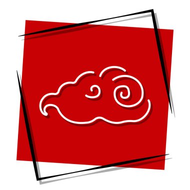 Bulut kırmızısı pankart çerçevede. Vektör illüstrasyonu.