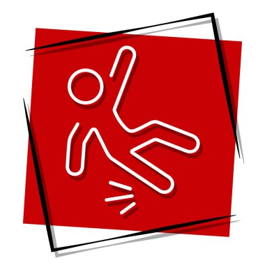 Çerçevede kırmızı bayrak düştü. Vektör illüstrasyonu.