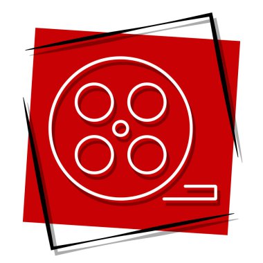 film kırmızı afişi çerçevede. Vektör illüstrasyonu.