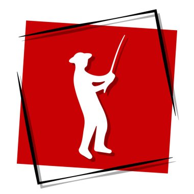 Balık kırmızı afişi çerçevede. Vektör illüstrasyonu.