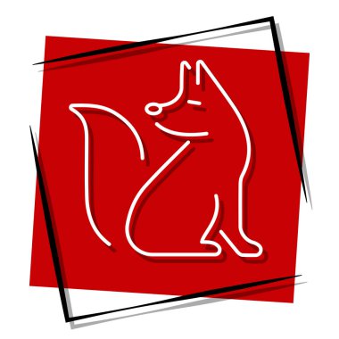 Fox Red afişi çerçevede. Vektör illüstrasyonu.