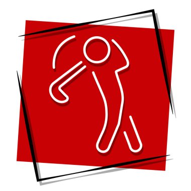 Çerçevede kırmızı golf flaması var. Vektör illüstrasyonu.