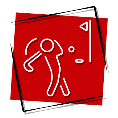 Çerçevede kırmızı golf flaması var. Vektör illüstrasyonu.