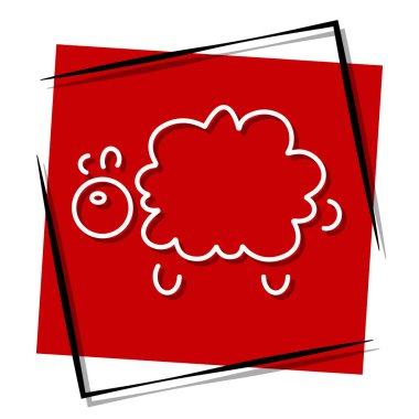 Kuzu kırmızısı pankart çerçevede. Vektör illüstrasyonu.