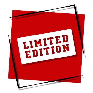 Sınırlı sayıdaki kırmızı pankart çerçevede. Vektör illüstrasyonu.