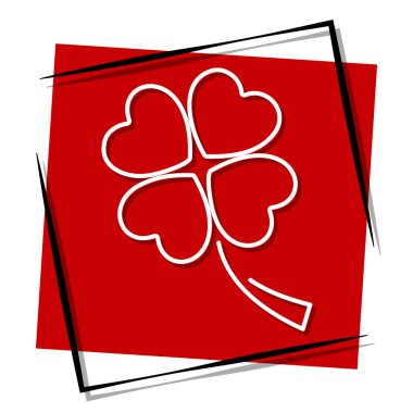 Çerçevede yonca kırmızısı pankart var. Vektör illüstrasyonu.