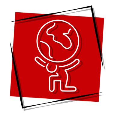 Kırmızı pankart çerçevede. Vektör illüstrasyonu.