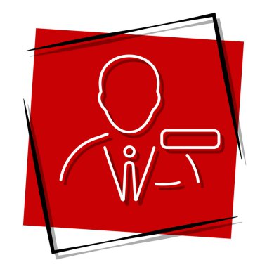 Müdür Kırmızı Pankart çerçevede. Vektör illüstrasyonu.