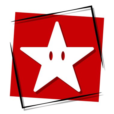 Çerçevede kırmızı yıldız pankartı. Vektör illüstrasyonu.