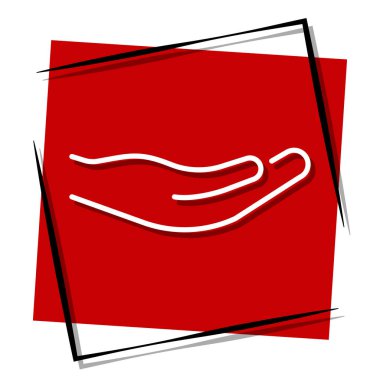 Çerçevede kırmızı pankart açık. Vektör illüstrasyonu.