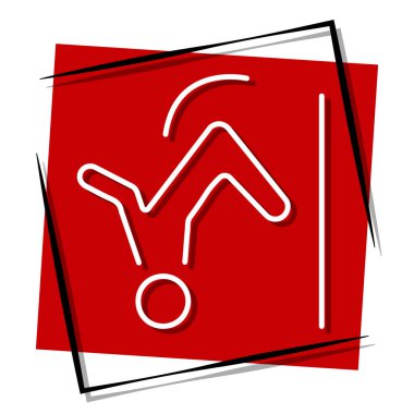 Beyaz arkaplan üzerindeki parkour simgesi, vektör illüstrasyonu.