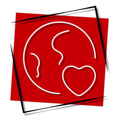 Kırmızı pankart çerçevede. Vektör illüstrasyonu.