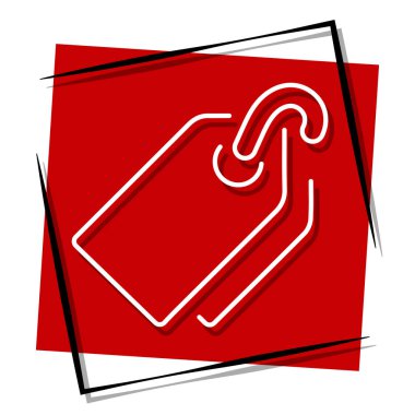 Fiyat etiketi kırmızı pankart çerçevede. Vektör illüstrasyonu.