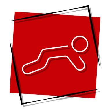 Çerçeveye kırmızı pankart koy. Vektör illüstrasyonu.